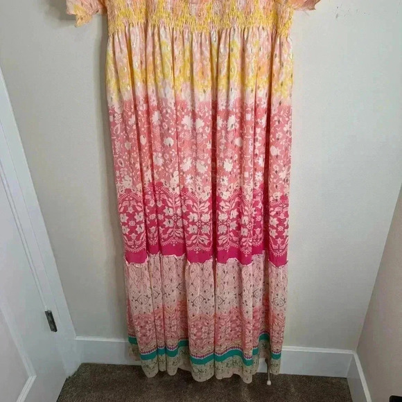 House of Harlow 1960 Rainbow Floral Maxi Dress Size Large - Picture 6 of 9